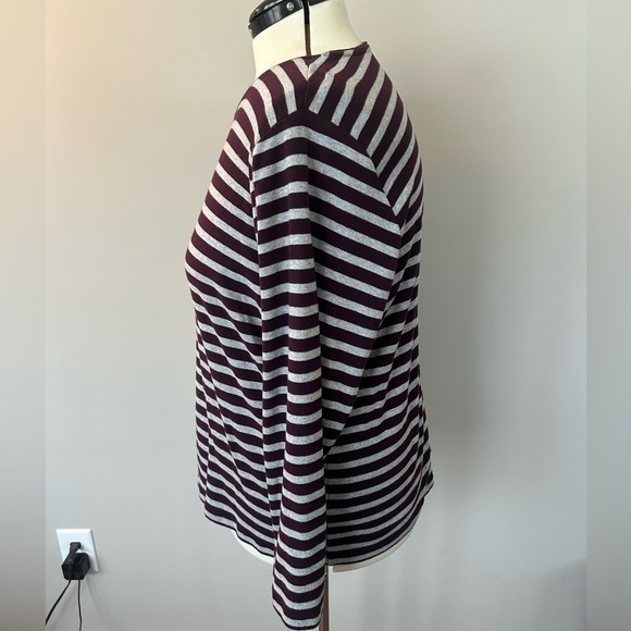 Maroon/Gray Striped Top - Picture 2 of 5